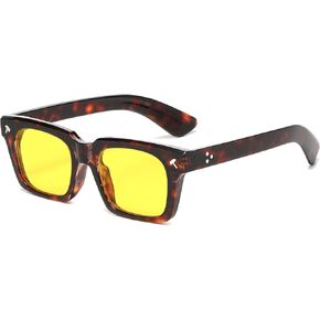 EYLRIM Trendy Square Sunglasses for Men Women Square Frame Sun Glasses with Hammer Shaped Rivet Design in Kuwait
