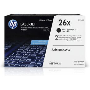 HP 26X Black High Yield Toner Cartridge, 2/Pack (CF226XD), print up to 9000 pages