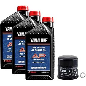 Yamaha MT07 (2015-2024) Master of Torque all Models Oil Filter Change Kit Yamaha Part# 5GH-13440-80-00 and 3 Quarts All Purpose LUB-10W40-FS-12