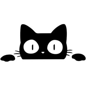 Reflective Reflective car Sticker Cartoon cat，Funny Black cat Stickers,cat Decal,car Decal, Window Sticker, Suitable for Cars, Trucks, Laptops, Etc (Black)
