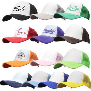 13Pack Blank Trucker Hat, Summer Mesh Baseball Cap,DIY Graffiti Hat Baseball Cap Sublimation Trucker Caps Mesh Baseball Cap