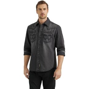 Wrangler Mens Retro Western Snap Long Sleeve Shirt