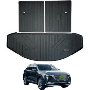 Cargo Liners for 2016-2023 Mazda CX9 CX-9 with Backrest Protection（50：50）,TPE All Weather Protection with Trunk Mat Covering The backrest
