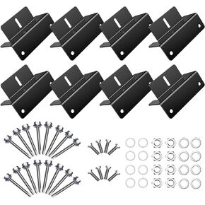 8 Units Solar Panel Mounting Z Bracket, Lightweight Anti-Corrosion Solar Panel Mounts, Solar Panel Mounting Brackets for RVs, Roof, Boats, Yachts, Off-Grid,Black, 2 Set of 4 Units