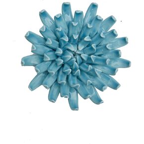 SEINHIJO Ceramic Flower Wall Decor 3D Wall Art Sculpture Modern Arts Gifts Blue 5.1inch