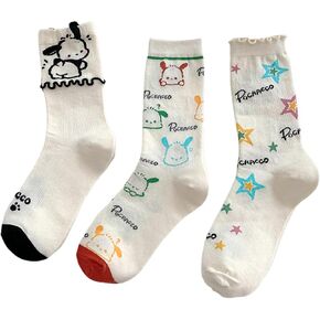3Pair Women's Mid-Crew Socks Casual Mid Calf Crew Socks for Athletic Running Sports