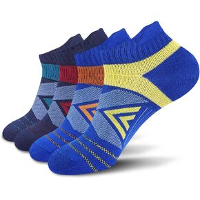 Compression Ankle Socks For Man & Women (4 Pairs) Cushioned Arch Support Athletic Socks for Running, Golf & Sports