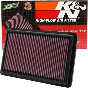 K&N High-Flow Original Lifetime Engine Air Filter: Increase Power & Acceleration, Washable, Premium, Replacement Car Air Filter: Compatible with 2010-2013 Acura V6 3.7L (ZDX, MDX), 33-2454
