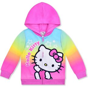سويت شيرت بغطاء للرأس بسحاب للفتيات من Hello Kitty للرضع والأطفال الصغار والأطفال الصغار