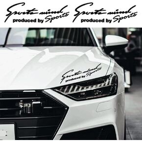 2Pcs Car Light Eyebrow Stickers,Auto Front Cover Vinyl Stickers,Sports Style Car Body Decals (Black+Red)