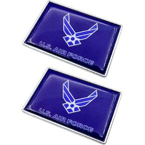 2 Pcs 3D US Air Force Wing Military Flag Metal Car Stickers Chrome Decals,2.3 x 1.6 Inch Metal Truck Stickers,Patriotic Car Motorcycle Emblem.