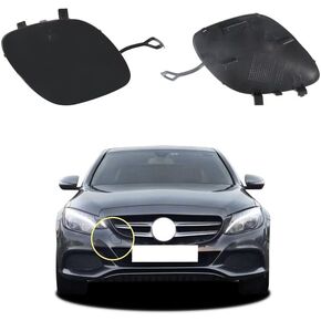 Car Front Bumper Tow Hook Cover Compatible with Mercedes-Benz C-Class W205 C180 C200 C220 C250 C280 C300 C320 C350 2014 2015 2016 2017 2018 Trailer Cover Cap 2058850024 Small Lid Towing Eye Cap