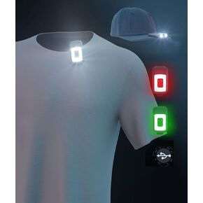 Yls Clip On Running Light, 5 Lighting Modes LED Running Flashlight Portable Weatherproof Hat Light Rechargeable Night Running Lights Lightweight Hat Clip Light for Running Camping Hiking Jogging