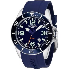 Torgoen T43 Diver Watch for Men, Swiss Quartz, Sapphire Crystal with Silicone Strap