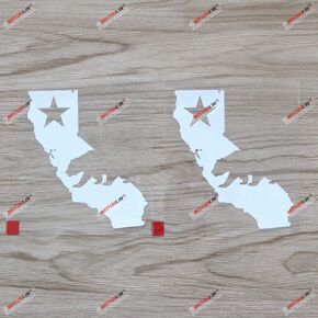 (2) 4'' California Bear Decal Sticker Map Outline Republic Cali Car Vinyl White sda1