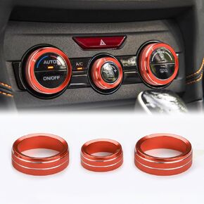 Auovo AC Knob Cover Accessories for Subaru Forester 2019-2024 / Crosstrek 2018-2023 / Impreza 2017-2023 Car Interior Trim AC Climate Control Knob Ring Air Condition Switch Trims (Gold)