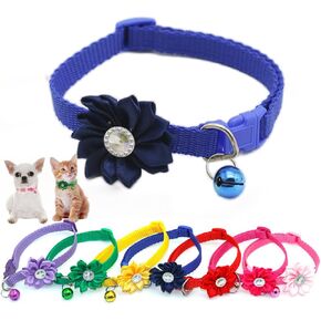 Chihuahua Collar Red Flower,Cat Collar for Small Dogs Girl Cats Cute Floral Female Male Collar for XS S Small Puppy Girl boy Pets Animal ketten Yorkie