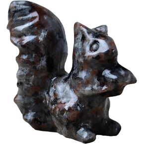 Obsidian Squirrel Crystal Healing Stone Spiritual Meditation Pocket Figurine Statue Natural Gemston Hand Carved Polished Home Room Office Desk Decoration Gift Collect in Saudi Arabia