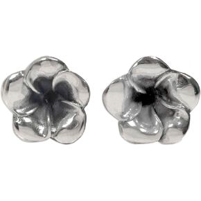NOVICA Artisan Crafted Sterling Silver Flower Earrings | No Gemstone | Floral Stud Button | Push Back Finding | Hypoallergenic Jewelry | Combination Finish | Lead & Nickel Free | Indonesia 'Silver