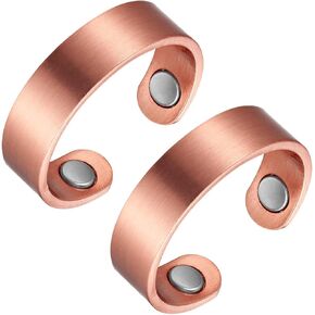BioMag Copper Ring for Men Women, 99.99% Pure Copper Magnetic Rings, Adjustable Jewelry Gifts for Men Women