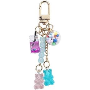 1pc Blue Cute Resin Candy Color Animal Bear Charms Keychains Gummy Bear Key Chain,Women's Keyrings and Keychains Jewelry Gift,Car Keys Bag Pendant Keyring,Interior Accessories