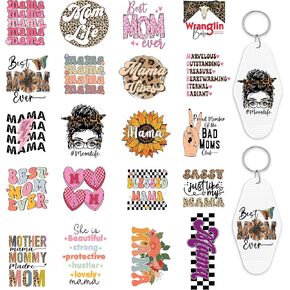 UV DTF Wrap Stickers for Motel Keychain, 6 Sheets Funny Girls UV DTF Transfer Sticker Floral UV DTF Wraps for Hotel Keychain Waterproof UV DTF Decals UVDTF Stickers Transfers