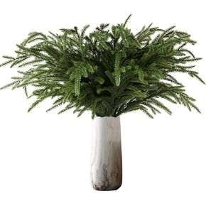 36 inch 8 Pcs Norfolk Pine Branch,Artificial Pine Branches,Realistic Faux Pine Greenery for Indoor Outdoor Decorations