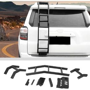JWWY for 4Runner Tailgate Rear Door Ladder Rack Extension Holder Mounting Bracket Cargo Rack Fit for 2010-2024+ Toyota 4Runner Exterior Accessories,Black Alloy