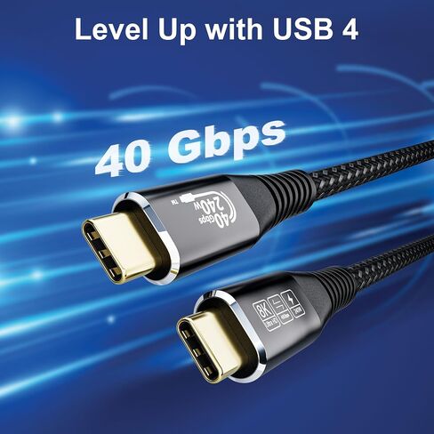USB-C for Thunderbolt 4 Extension Cable 40Gbps Data Transfer, USB c Male to USB c Female Cable, 8K Display/PD 240W, Compatible with Thunderbolt 3/USB 4/3/SSD eGPU 2M/6.6FT in Kuwait