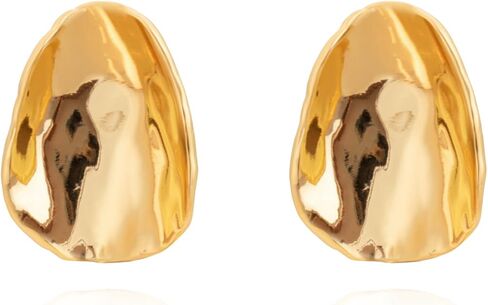 Milan Chiva 14K Gold Statement Stud Earrings for Women Trendy Gold Plated Dainty Geometric Dangle Jewelry in Kuwait