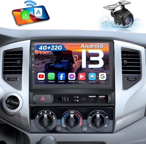 Car Radio Stereo for Toyota Tacoma 2005-2013: 2+64G Upgrade with Wireless CarPlay Android Auto 9 inch Touch Screen - 5G WiFi/GPS/Bluetooth in Saudi Arabia