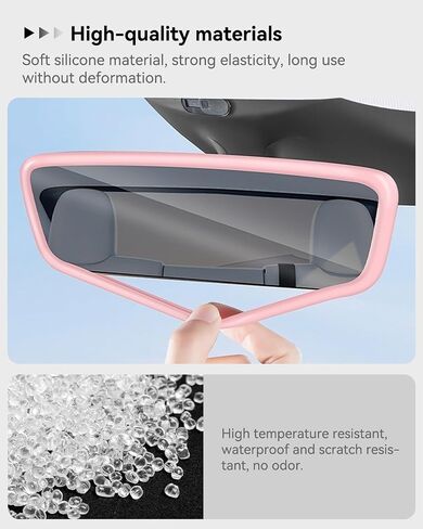 Center Console Wireless Charger Mat,Screen and Rearview Mirror Protector Frame,Anti-Slip Silicone Protector for Tesla 2021-2023 Model 3 and 2021-2024 Model Y Accessories(3 PCS Pink) in Saudi Arabia