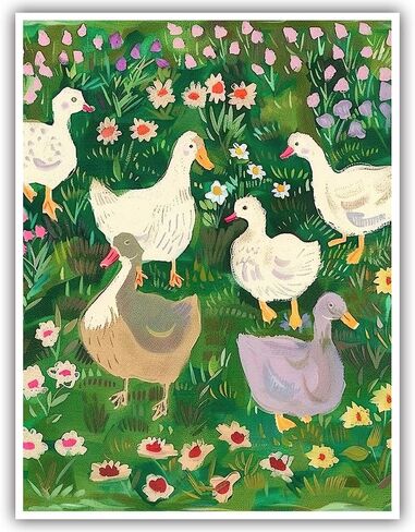 Cute Goose Posters Funny Silly Goose Wall Art Sage Green Nursery Decor Coquette Pink Bow Canvas Prints Farm Animal Aesthetic for Girl's Room Bedroom Dorm Bathroom Home Print 8x12in Unframed in Saudi Arabia