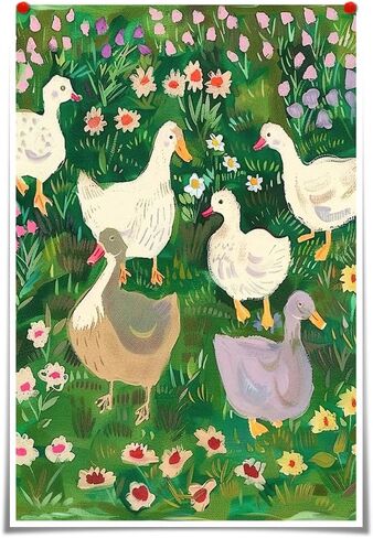 Cute Goose Posters Funny Silly Goose Wall Art Sage Green Nursery Decor Coquette Pink Bow Canvas Prints Farm Animal Aesthetic for Girl's Room Bedroom Dorm Bathroom Home Print 8x12in Unframed in Saudi Arabia