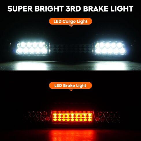 Tresound LED Tail Light + 3rd Third Brake Cargo Lamp for Dodge RAM 1500 2002-2006, for RAM 2500 3500 2003-2006, High Mount Stop Light Rear Taillight Assembly, 55077348AF, 55077347AF, CH2801147 in Saudi Arabia