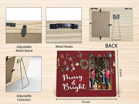 Christmas Picture Frame, Christmas Frame Gifts for Women Coworkers, Christmas Family Gifts, Red Christmas Decoration, Merry and Bright Wood Christmas Photo Frames for 4x6 Photos in Saudi Arabia