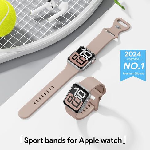 2024 Sport Bands Compatible with Apple Watch Band 49mm 46mm 45mm 44mm 42mm 41mm 40mm 38mm, Soft Silicone Wristband Strap for iWatch Apple Watch Series 10 9 Ultra SE 8 7 6 5 4 3 2 1 Men Women in Saudi Arabia