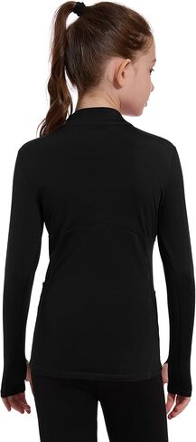 M MOTEEPI Fleece Girls Long Sleeve Shirts Quarter Zip Pullover Equestrian Girls Fall Winter Jackets in Kuwait