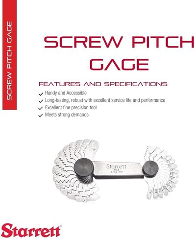 Starrett 6 Screw Pitch Gage With Locking Device, 4-42 Threads Per Inch, 30 Leaves in Saudi Arabia