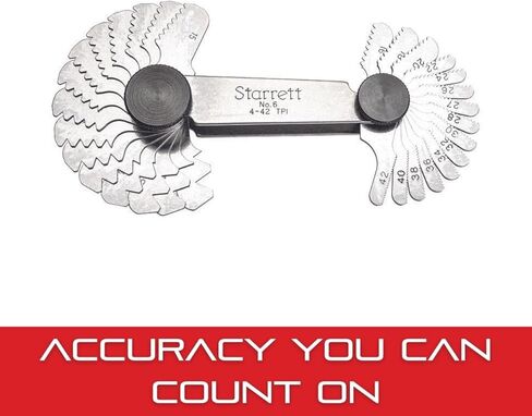 Starrett 6 Screw Pitch Gage With Locking Device, 4-42 Threads Per Inch, 30 Leaves in Saudi Arabia