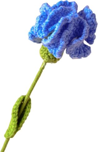 Crochet Flowers,1 Pcs Knitted Artificial Wool Carnation for Wedding Bouquet Birthday Party Anniversary (Purple) in Kuwait