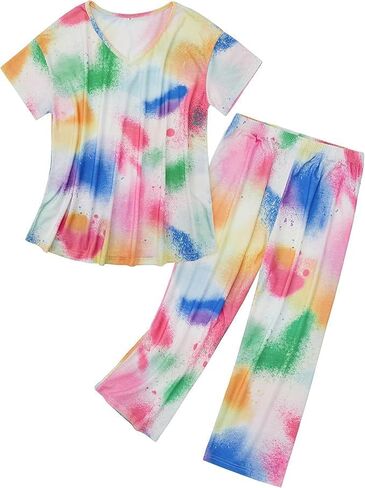 Zando 2 Pack Womens Pajama Sets for Women 2 Piece Cotton Pajamas for Women Pjs Sets للنساء السيدات بيجامة in Saudi Arabia