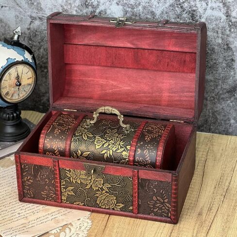 Decorative Box, Treasure Chest Box With Lock, Wooden Storage Box Decorative Box Decorative Storage Box With Lids, Pirate Keepsake Box for Jewelry Trinkets Kids Gifts (Large) in Kuwait