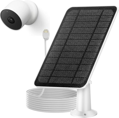 Solar Panel Charger Compatible with Google Nest Camera Outdoor or Indoor (Battery Version), 5V 4W Output 13ft Charging Cable Adjustable Aluminum Alloy Mount, IP65 Weatherproof (1 Pack) in Saudi Arabia
