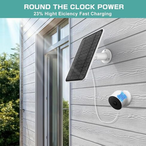 Solar Panel Charger Compatible with Google Nest Camera Outdoor or Indoor (Battery Version), 5V 4W Output 13ft Charging Cable Adjustable Aluminum Alloy Mount, IP65 Weatherproof (1 Pack) in Saudi Arabia