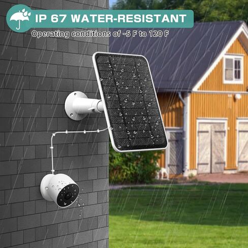 Solar Panel Charger Compatible with Google Nest Camera Outdoor or Indoor (Battery Version), 5V 4W Output 13ft Charging Cable Adjustable Aluminum Alloy Mount, IP65 Weatherproof (1 Pack) in Saudi Arabia