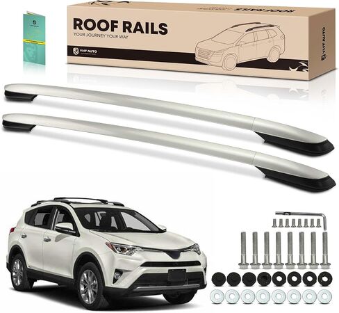 YHTAUTO Car Roof Rack Side Rails Compatible with Toyota RAV4 2013-2018, 165 Lbs Aluminum Alloy Raised Side Roof Rails, Anti-Rust Black Rooftop Luggage Rails w/Hardware in Saudi Arabia