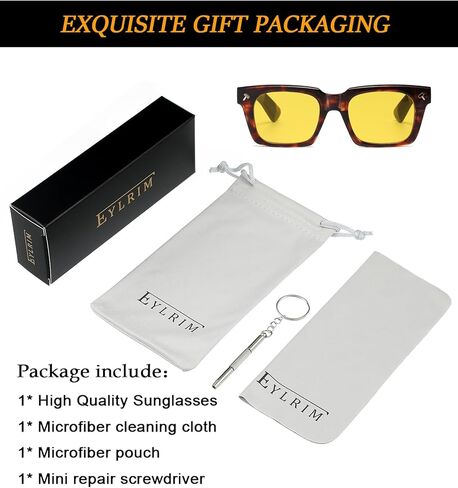 EYLRIM Trendy Square Sunglasses for Men Women Square Frame Sun Glasses with Hammer Shaped Rivet Design in Kuwait