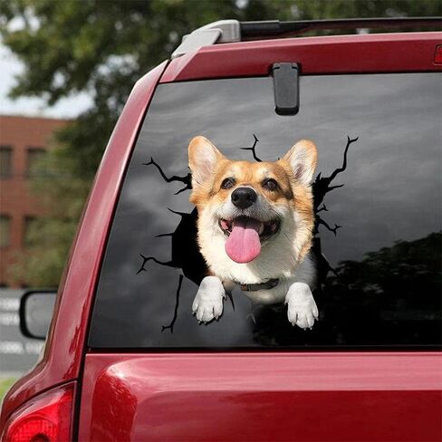 Dog Decal 3D Car Decal Sloth Crack car Sticker Decoration for Car Windows，Bumper Stickers, Refrigerator Stickers, Toilet Stickers in Kuwait