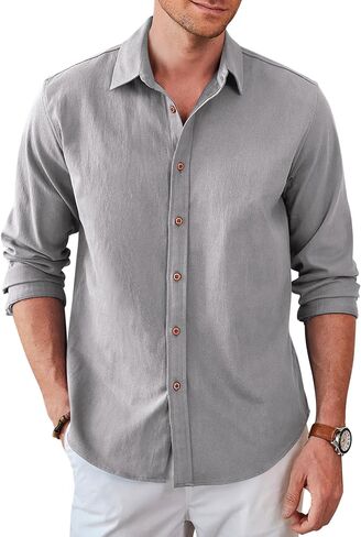 COOFANDY Men's Long Sleeve Western Denim Shirt Casual Button Down Shirts Lightweight Jacket in Saudi Arabia